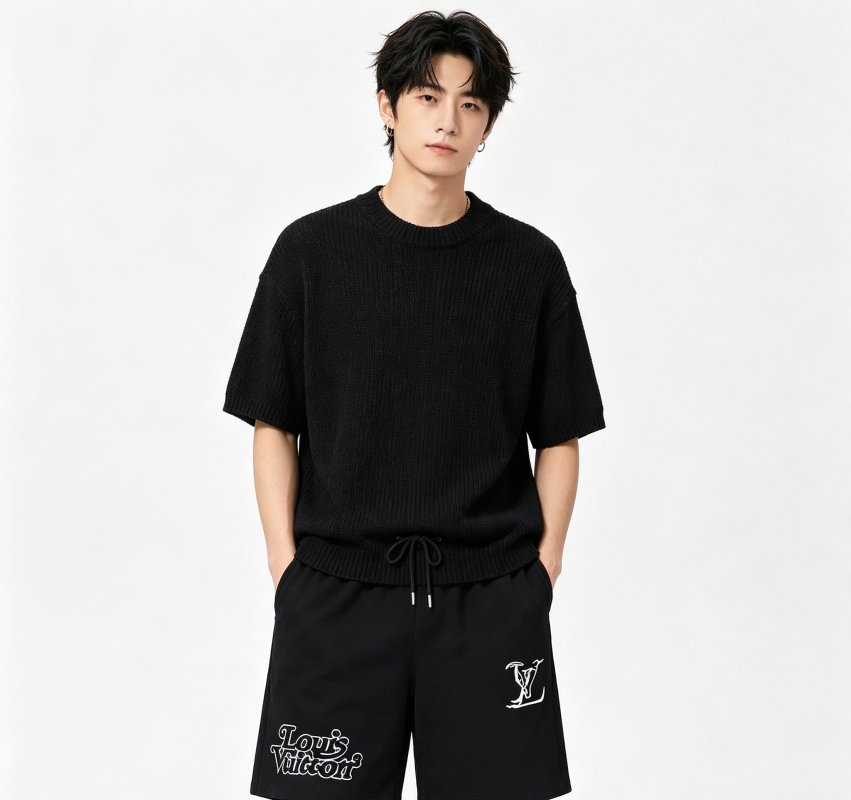 Louis Vuitton Black Logo Shorts view