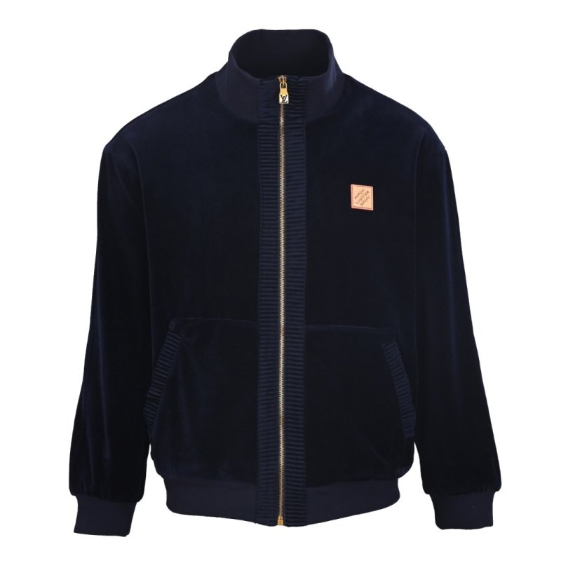 Stone Island Navy Velour Full-Zip Track Jacket view