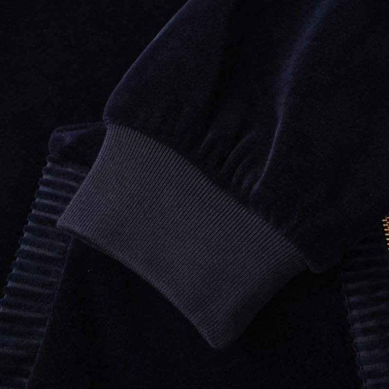 Stone Island Navy Velour Full-Zip Track Jacket view