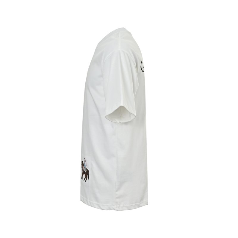 White Oversized T-Shirt with Embroidered Graphic view