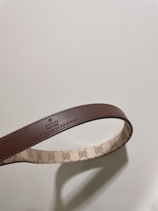 GG Marmont Narrow Canvas Belt with Double G Buckle view 6