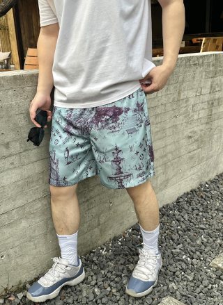 Floral Print Shorts - Blue & Purple Multi view 8