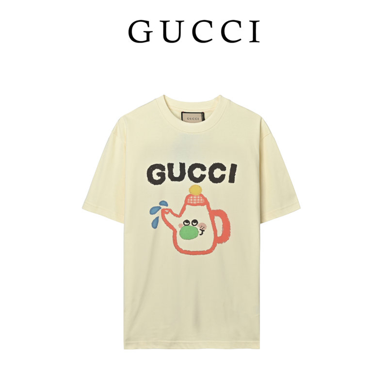 Gucci Cream Graphic Print T-Shirt with Colorful Character Design view