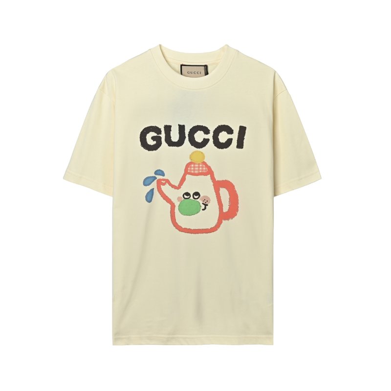 Gucci Cream Graphic Print T-Shirt with Colorful Character Design view