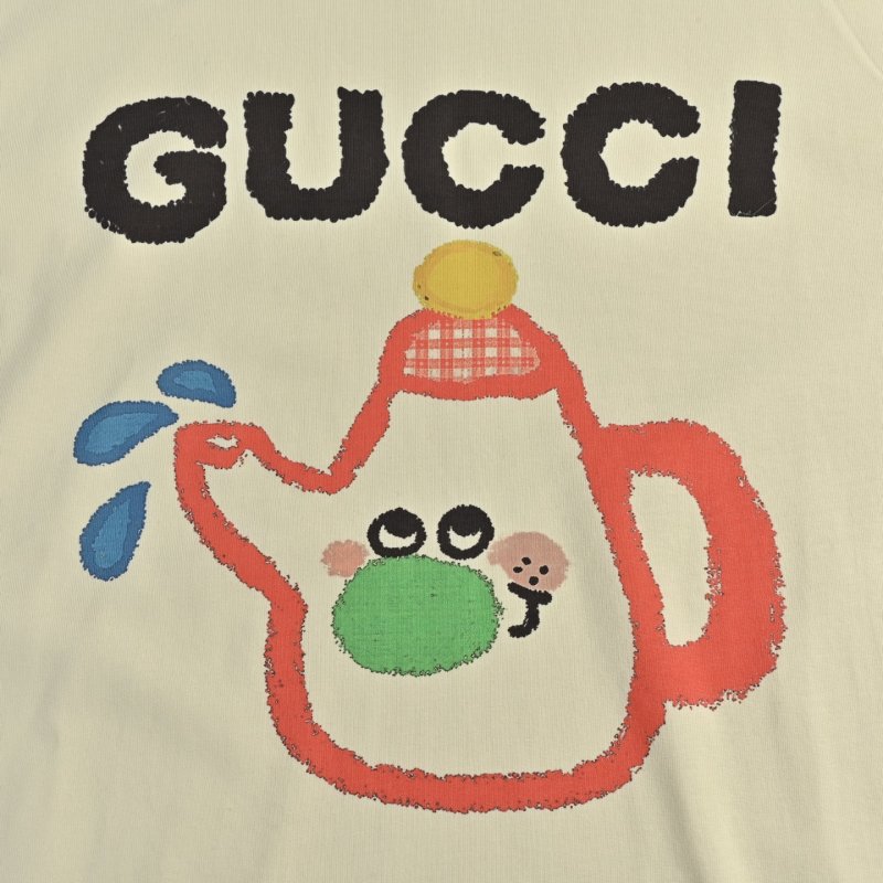 Gucci Cream Graphic Print T-Shirt with Colorful Character Design view