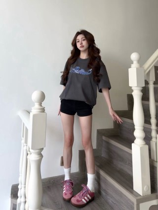 Charcoal Graphic Print Short Sleeve T-Shirt view 1