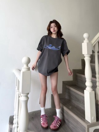 Charcoal Graphic Print Short Sleeve T-Shirt view 3
