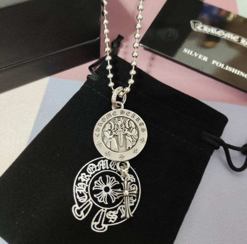 Chrome Hearts Guardian Cross Pendant Necklace Silver view
