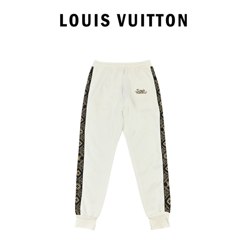 Louis Vuitton White Track Pants with Side Stripe view