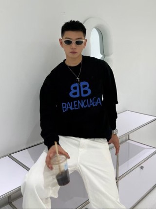 Balenciaga BB Logo Black Hoodie view 2