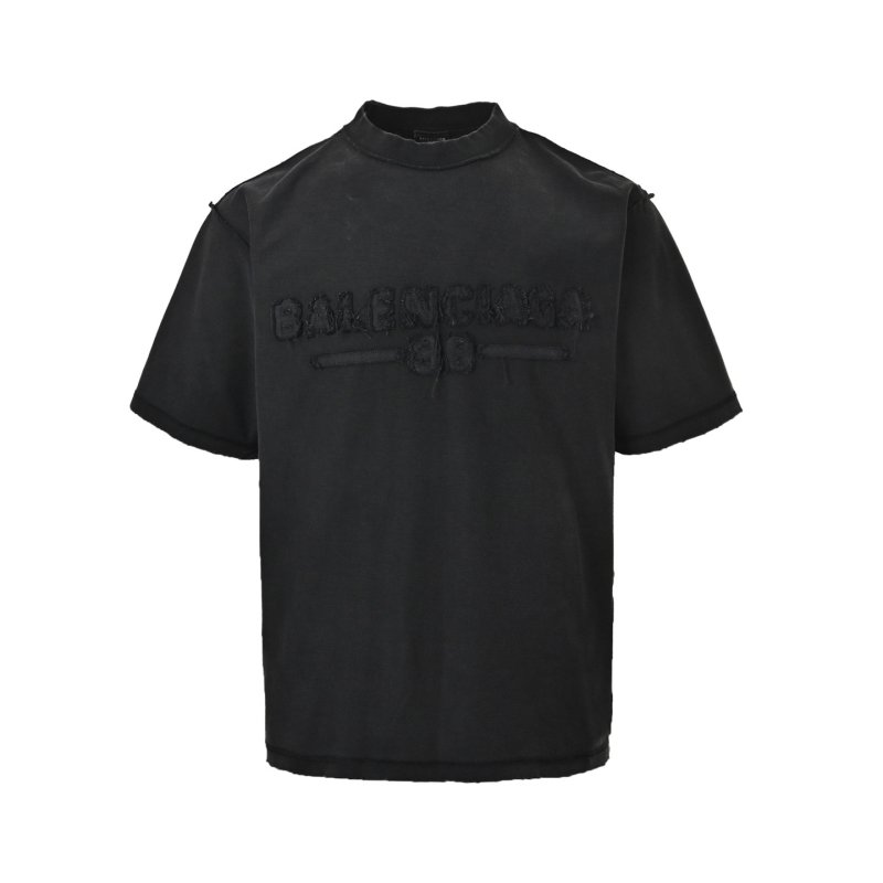 Essentials Distressed Graphic Black T-Shirt view