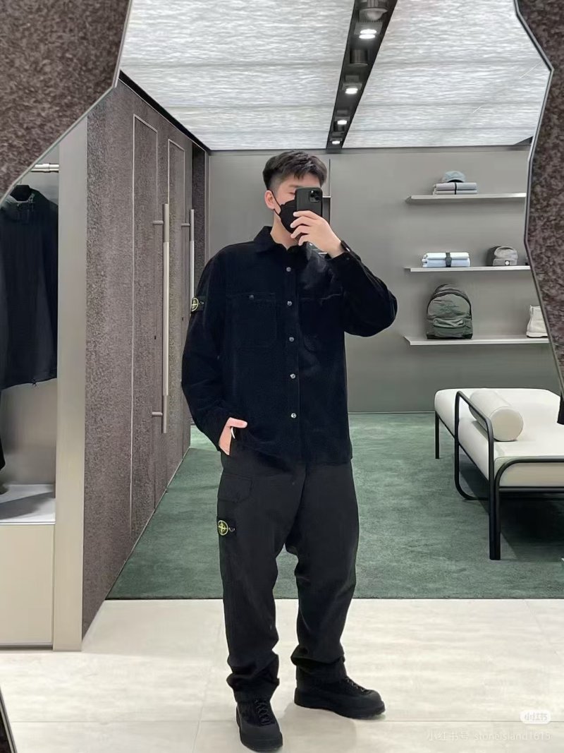 Stone Island Black Corduroy Overshirt Jacket view