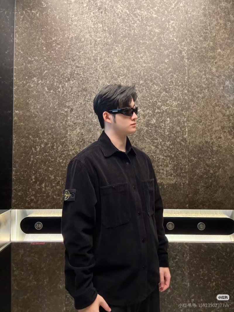 Stone Island Black Corduroy Overshirt Jacket view