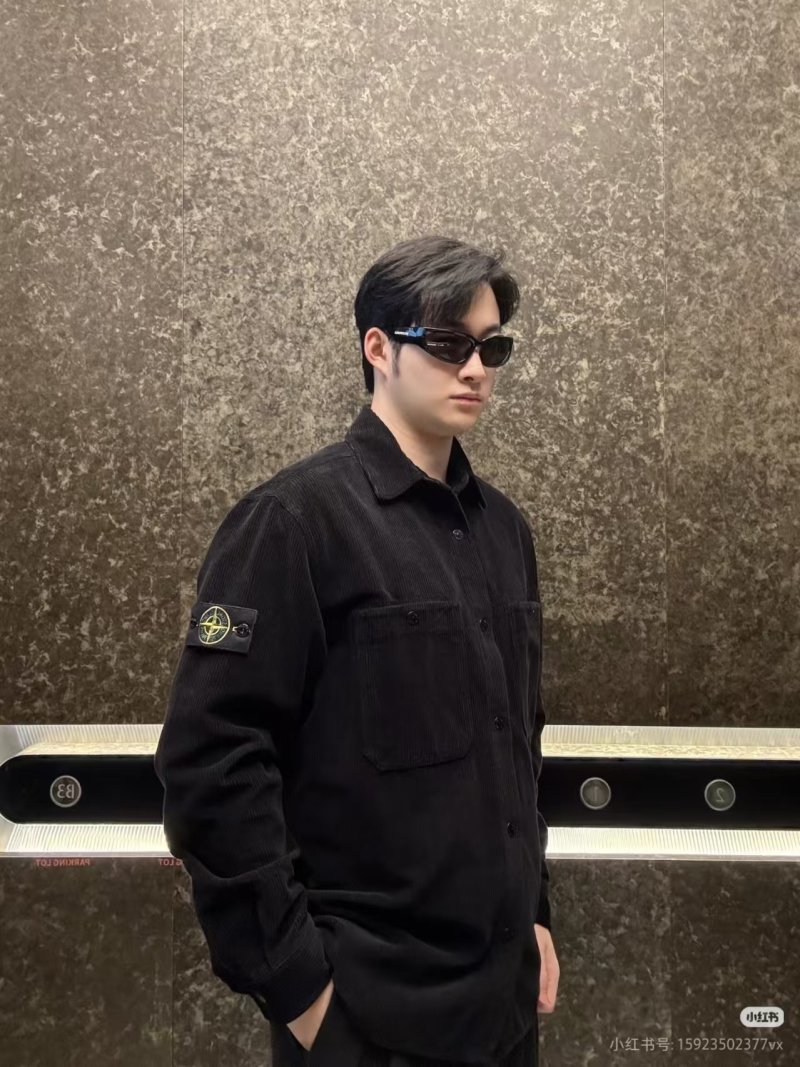 Stone Island Black Corduroy Overshirt Jacket view