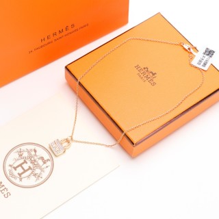 Hermès Crystal Bag Charm Pendant Necklace Gold