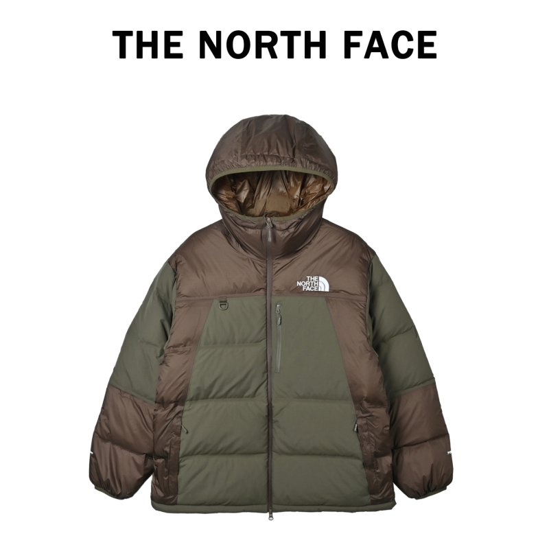 The North Face Brown & Olive Colorblock Down Puffer Jacket view