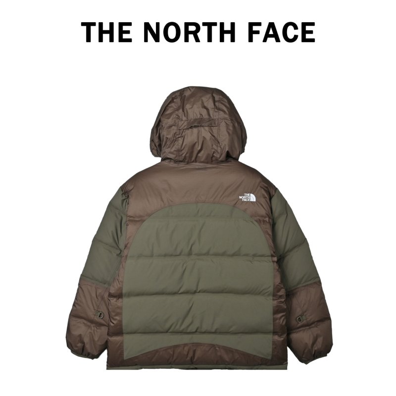 The North Face Brown & Olive Colorblock Down Puffer Jacket view