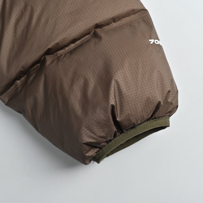 The North Face Brown & Olive Colorblock Down Puffer Jacket view