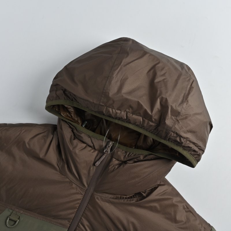 The North Face Brown & Olive Colorblock Down Puffer Jacket view