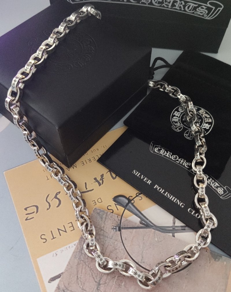Chrome Hearts Letter Chain Necklace Silver 60cm view