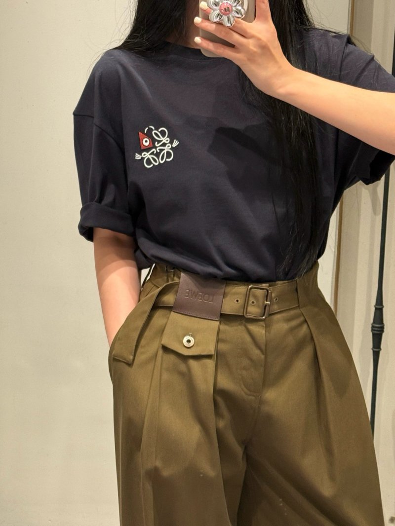 Loewe Black Logo Embroidered Short Sleeve T-Shirt view