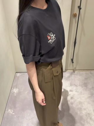 Loewe Black Logo Embroidered Short Sleeve T-Shirt view 4