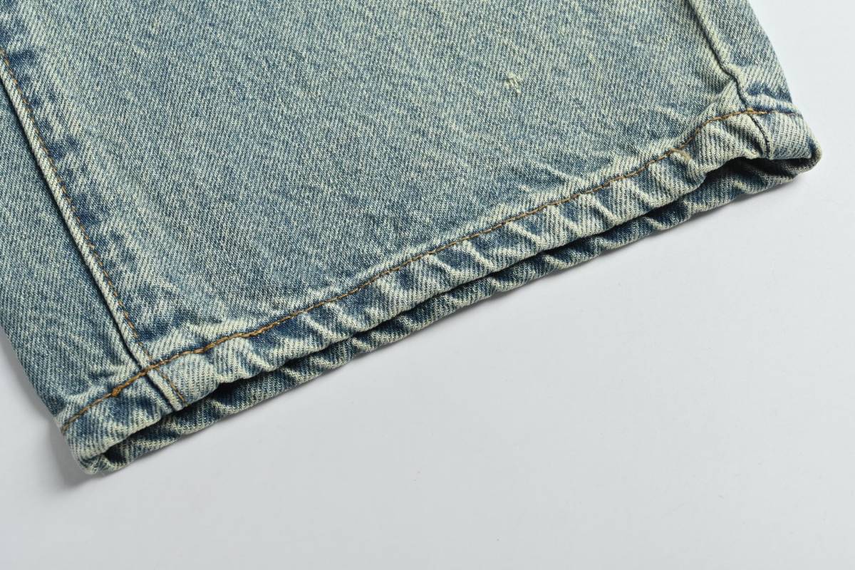 Vintage Wash Wide-Leg Denim Jeans – Light Blue view