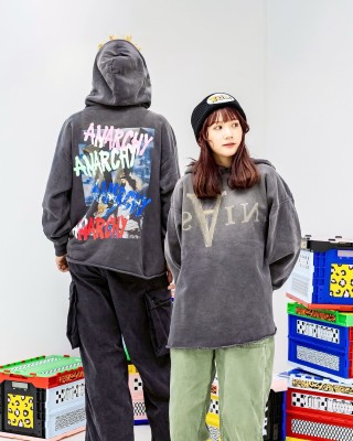 Anarchy Graphic Hoodie Charcoal view 2