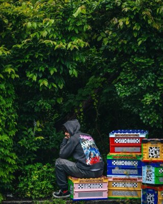 Anarchy Graphic Hoodie Charcoal view 4