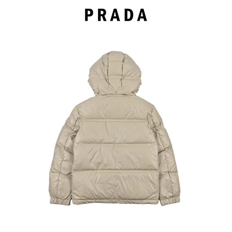 Prada Cream Puffer Down Jacket view