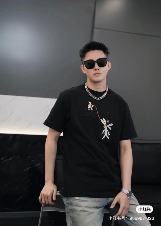 Black Embroidered Floral Short Sleeve T-Shirt view 4
