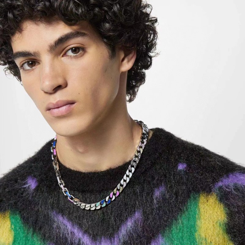 Louis Vuitton LV Chain Letter Colorblock Necklace