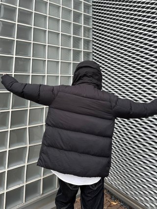 Black Puffer Down Jacket view 3