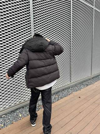 Black Puffer Down Jacket view 6