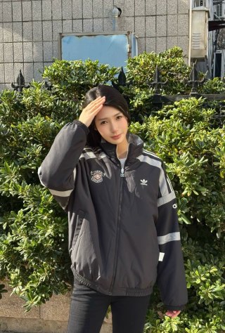 Adidas Black & White Striped Track Jacket with Crest view 5