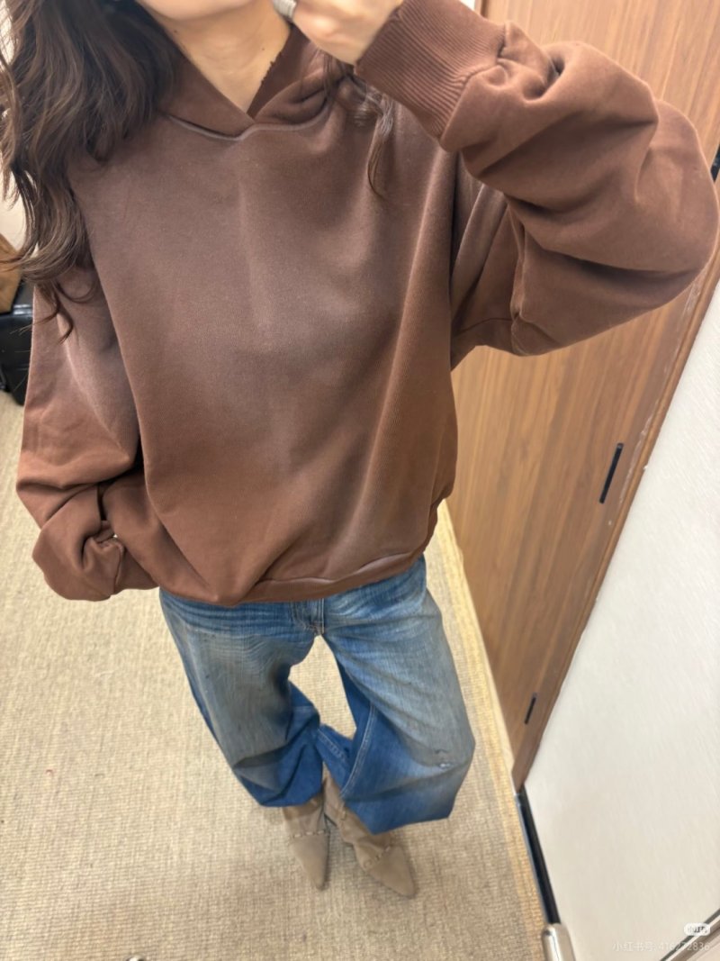 Brown Oversized Graphic Hoodie view