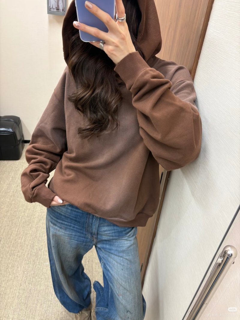 Brown Oversized Graphic Hoodie view