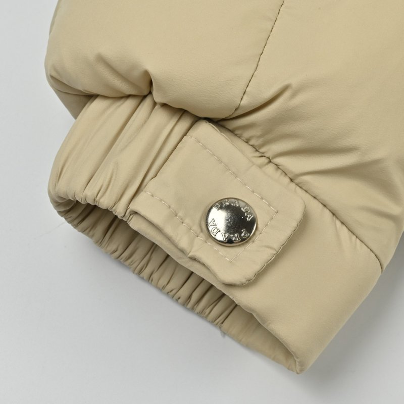 Cream Puffer Down Jacket with Hood view