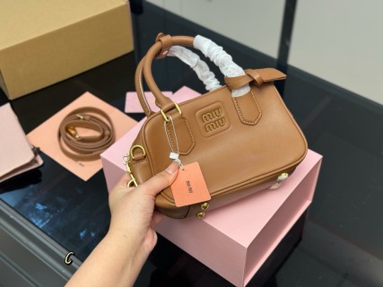 Miu Miu Bowling Bag Tan Leather view 2