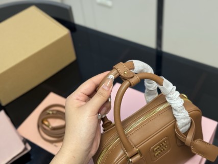 Miu Miu Bowling Bag Tan Leather view 3