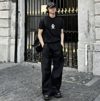 Black Ghost Logo Short Sleeve T-Shirt view 1