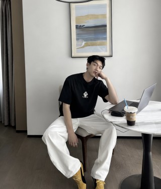 Black Ghost Logo Short Sleeve T-Shirt view 3