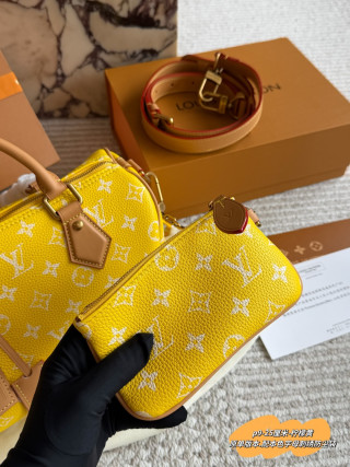 Louis Vuitton Speedy Monogram Canvas Bag Yellow view 3