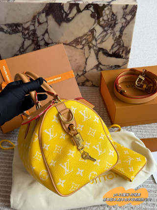 Louis Vuitton Speedy Monogram Canvas Bag Yellow view 4