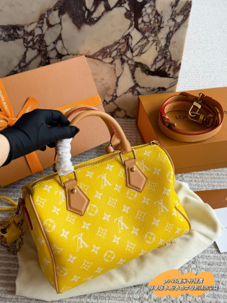 Louis Vuitton Speedy Monogram Canvas Bag Yellow view 5