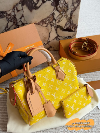 Louis Vuitton Speedy Monogram Canvas Bag Yellow view 8