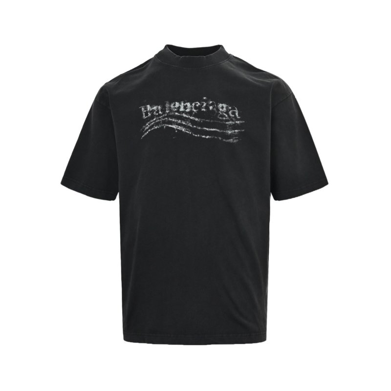 Balenciaga Distressed Logo Black T-Shirt view