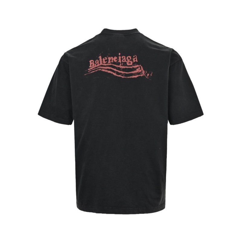 Balenciaga Distressed Logo Black T-Shirt view