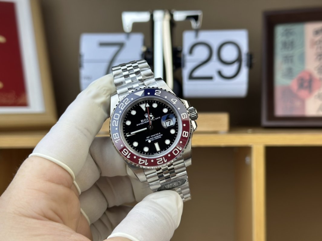 Rolex GMT-Master II Black Dial Red/Blue Bezel Steel Watch