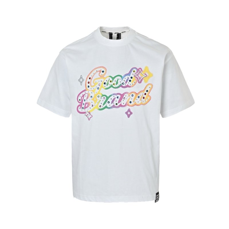 Colorful Graphic Logo White Short Sleeve T-Shirt view